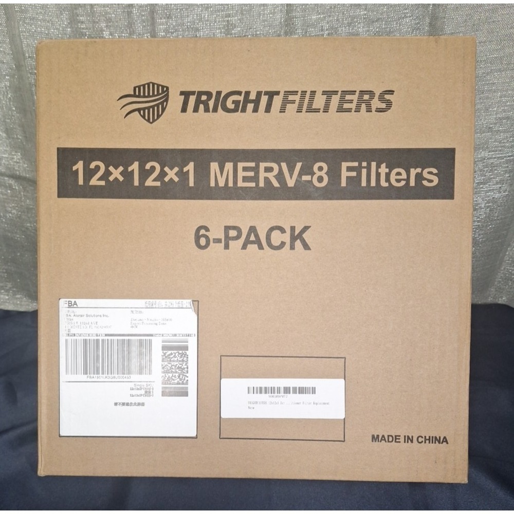 TRIGHTFILTERS 12x12x1 Air Filter MERV 8 Pleated HVAC AC Furnace Filters 6 Pack